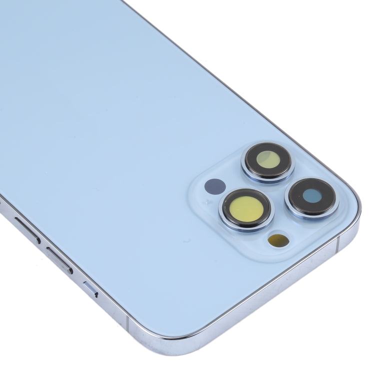 For iPhone 13 Pro Max Battery Back Cover with Side Keys & Card Tray & Power + Volume Flex Cable & Wireless Charging Module(Blue)