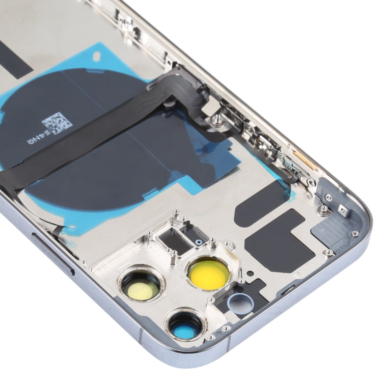 For iPhone 13 Pro Max Battery Back Cover with Side Keys & Card Tray & Power + Volume Flex Cable & Wireless Charging Module(Blue)