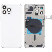 For iPhone 13 Pro Max Battery Back Cover with Side Keys & Card Tray & Power + Volume Flex Cable & Wireless Charging Module(White)