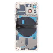 For iPhone 13 mini Battery Back Cover with Side Keys & Card Tray & Power + Volume Flex Cable & Wireless Charging Module(White)