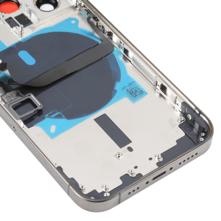 For iPhone 13 Pro Battery Back Cover with Side Keys & Card Tray & Power + Volume Flex Cable & Wireless Charging Module(Black)