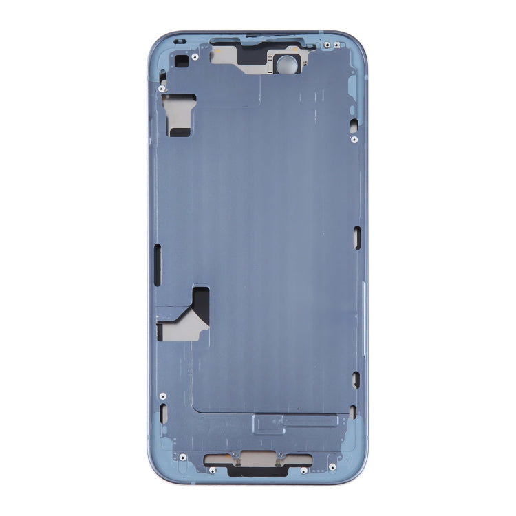 For iPhone 14 Battery Back Cover with Middle Frame / Side Keys(Blue)