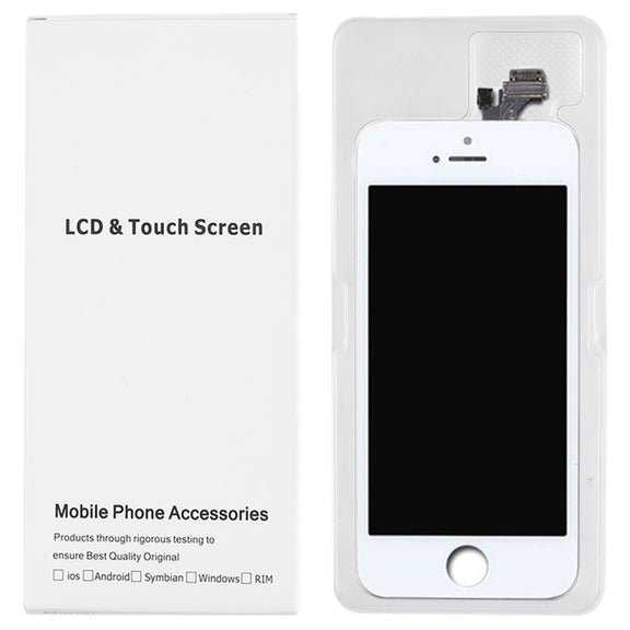 50 PCS Cardboard Packaging White Box for iPhone 5 LCD Screen and Digitizer Full Assembly