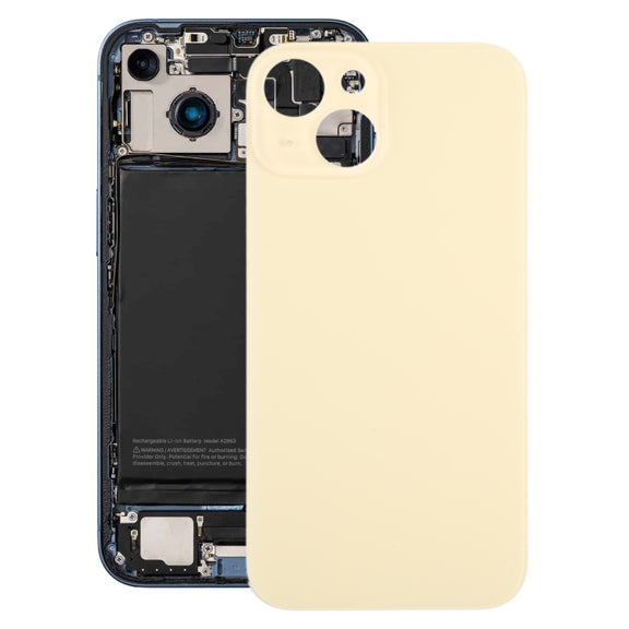 For iPhone 15 Glass Battery Back Cover(Yellow)