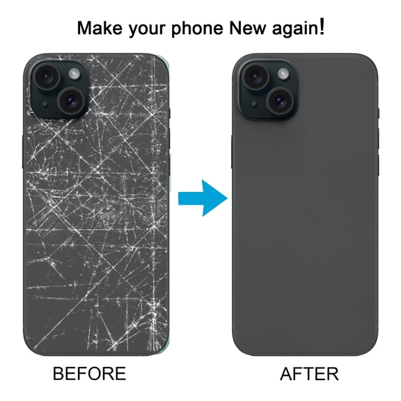 For iPhone 15 Plus Glass Battery Back Cover(Black)