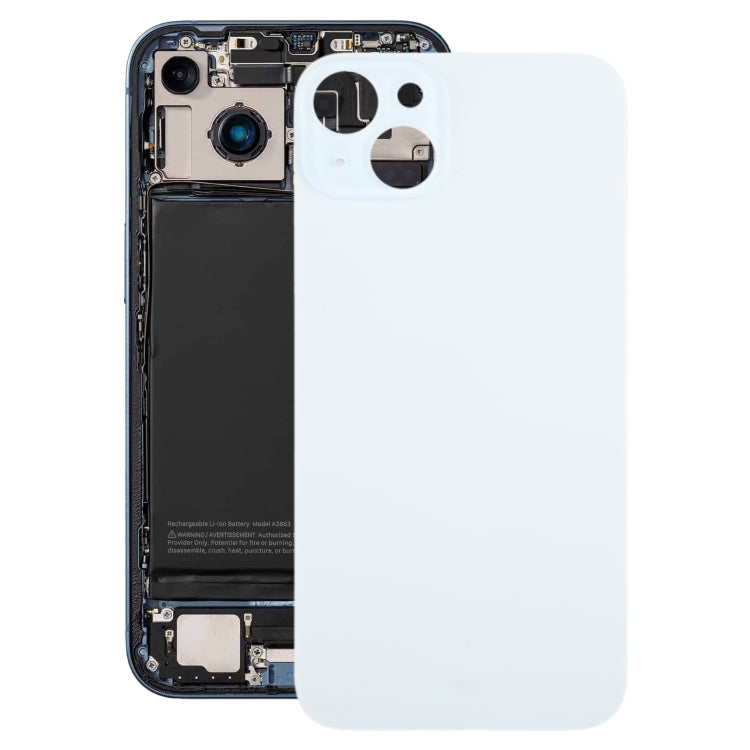 For iPhone 15 Plus Glass Battery Back Cover(Blue)