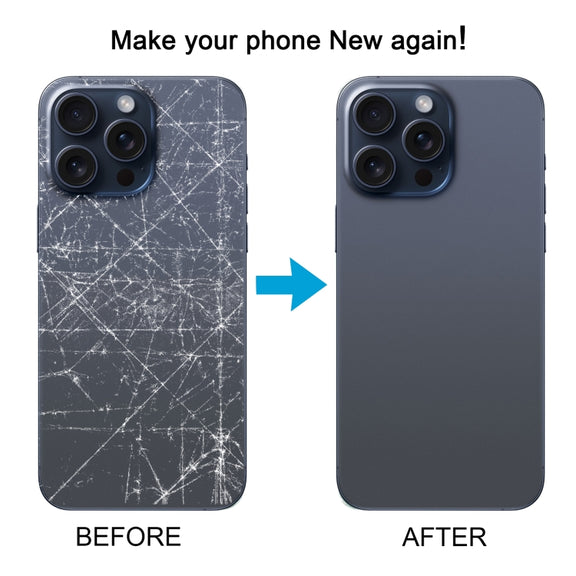 For iPhone 15 Pro Glass Battery Back Cover(Blue)