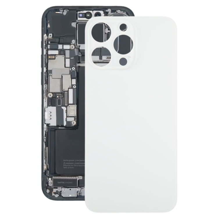 For iPhone 15 Pro Glass Battery Back Cover(White)