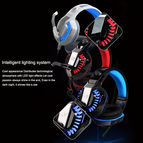 KOTION EACH G2000 Stereo Bass Gaming Headphone with Microphone & LED Light, For PS4, Smartphone, Tablet, Computer, Notebook(Red)