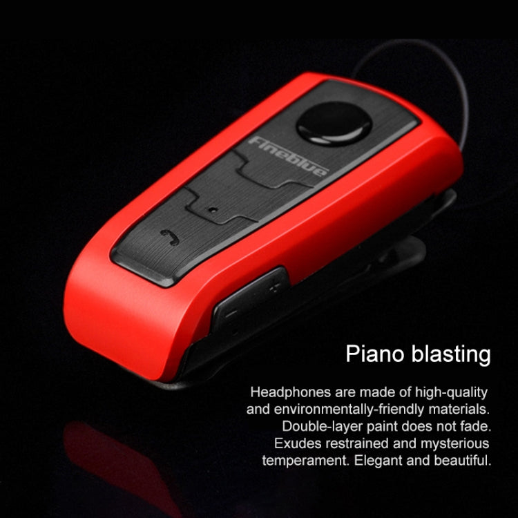 Fineblue F910 CSR4.1 Retractable Cable Caller Vibration Reminder Anti-theft Bluetooth Headset(Gold)