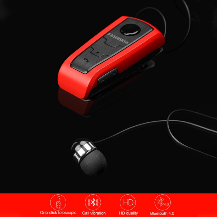 Fineblue F910 CSR4.1 Retractable Cable Caller Vibration Reminder Anti-theft Bluetooth Headset(Red)