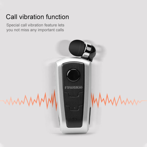 Fineblue F910 CSR4.1 Retractable Cable Caller Vibration Reminder Anti-theft Bluetooth Headset(Red)