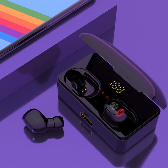 G10 TWS Bluetooth 5.0 Wireless Bluetooth Earphone with Charging Box, Support Digital Display & HD Call & Power Bank(Black)
