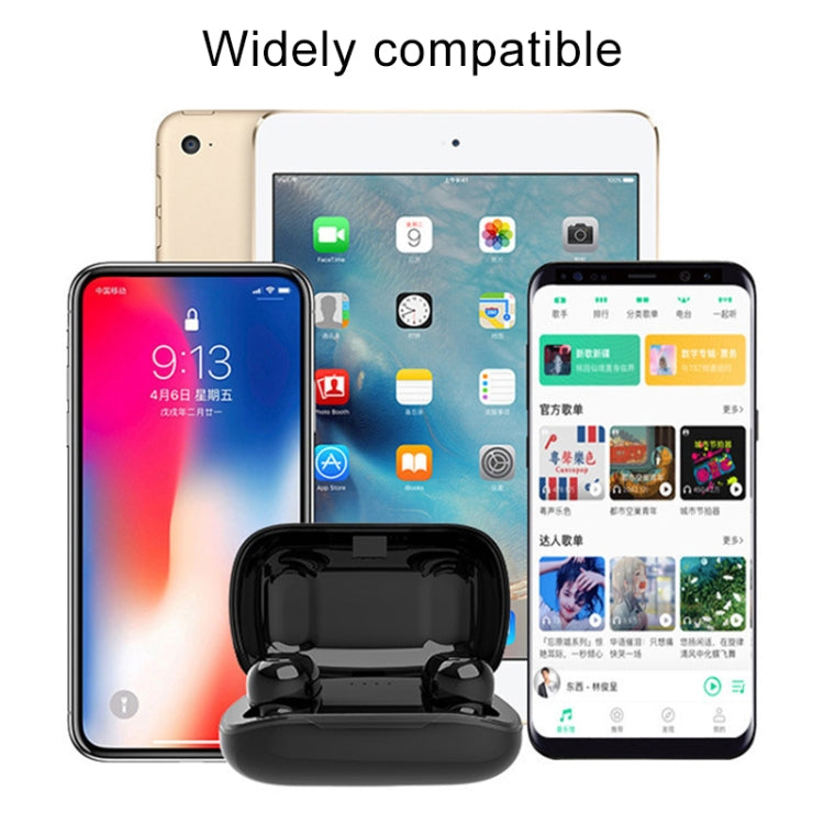 L-21 9D Sound Effects Bluetooth 5.0 Touch Wireless Bluetooth Earphone with Charging Box, Support HD Call (White)