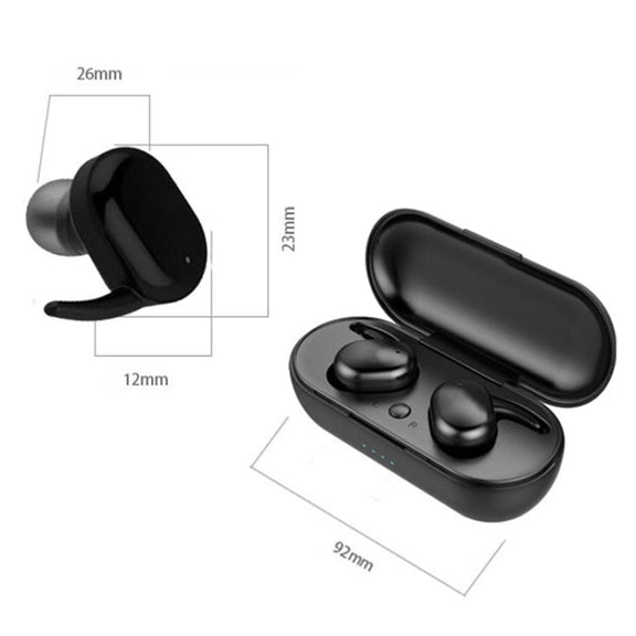 TWS-4 IPX5 Water-resistant Bluetooth 5.0 Touch Wireless Bluetooth Earphone with Charging Box, Support HD Call & Voice Prompts(Black)