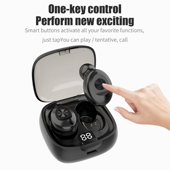 XG-8 TWS Digital Display Touch Bluetooth Earphone with Magnetic Charging Box(Pink)