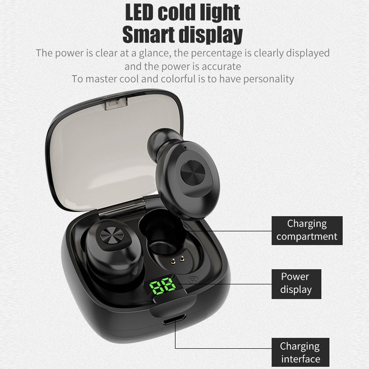 XG-8 TWS Digital Display Touch Bluetooth Earphone with Magnetic Charging Box(White)
