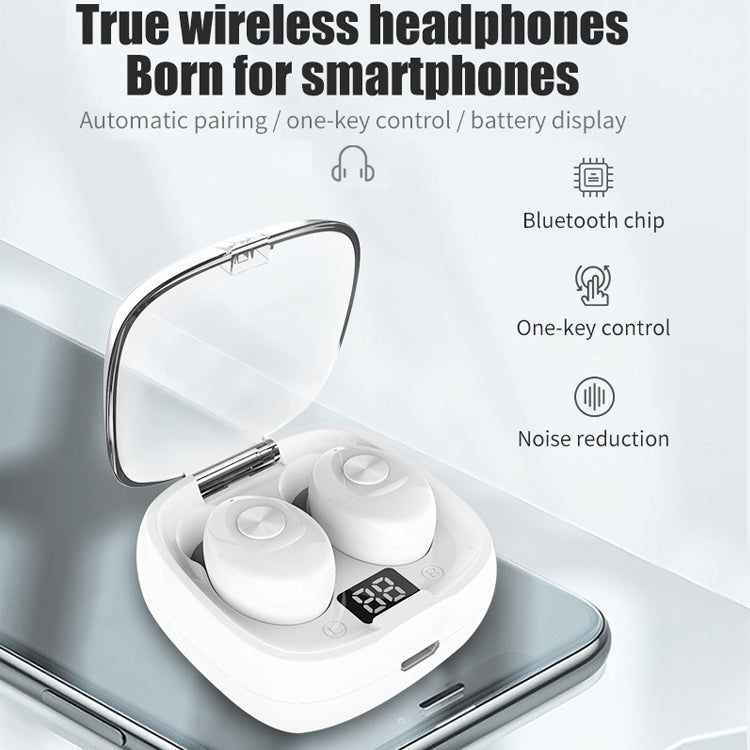 XG-8 TWS Digital Display Touch Bluetooth Earphone with Magnetic Charging Box(White)