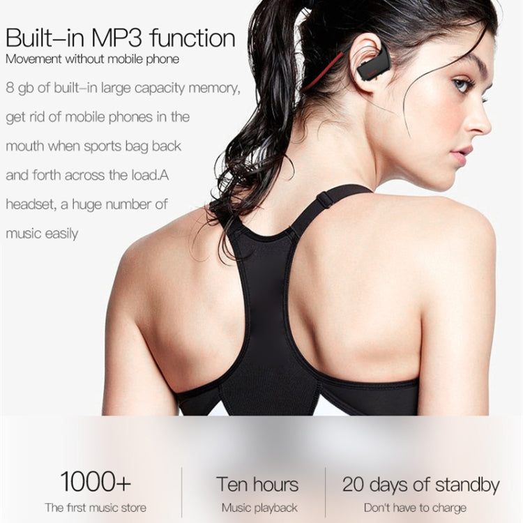 J2 Bluetooth 4.2 Binaural Hanging Type Wireless Sports Bluetooth Earphone, Built-in Memory (Silver)
