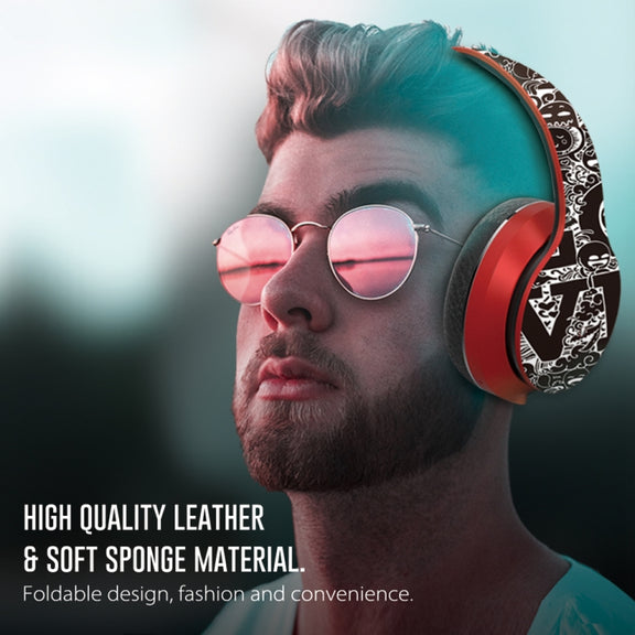 B1 Graffiti Pattern Wireless Bluetooth V5.0 Headset (Black Silver)