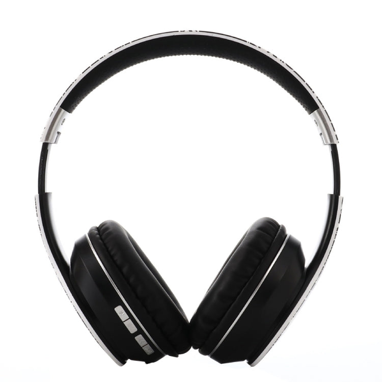 B1 Graffiti Pattern Wireless Bluetooth V5.0 Headset (Black Silver)