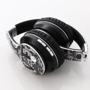 B1 Graffiti Pattern Wireless Bluetooth V5.0 Headset (Black Silver)