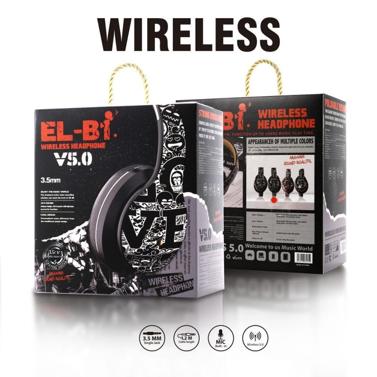 B1 Graffiti Pattern Wireless Bluetooth V5.0 Headset (Red)