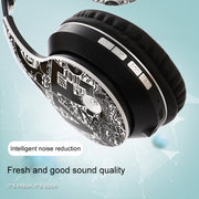 B1 Graffiti Pattern Wireless Bluetooth V5.0 Headset (Red)