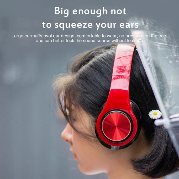 B39 Wireless Bluetooth V5.0 Headset (Black Red)