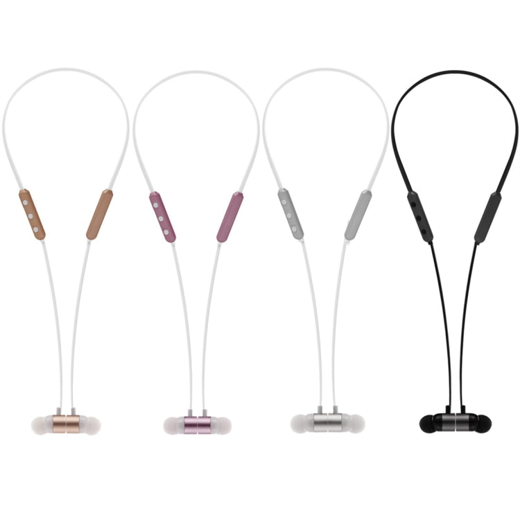 BT-900 Bluetooth 4.2 Hanging Neck Design Bluetooth Headset, Support Music Play & Switching & Volume Control & Answer(Rose Gold)