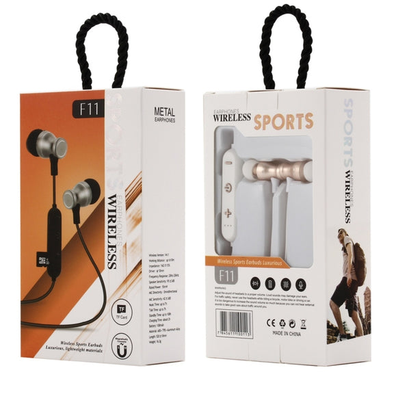 F11 Bluetooth 4.2 Hanging Neck Design Bluetooth Headset, Support Music Play & Switching & Volume Control & Answer(Gold)