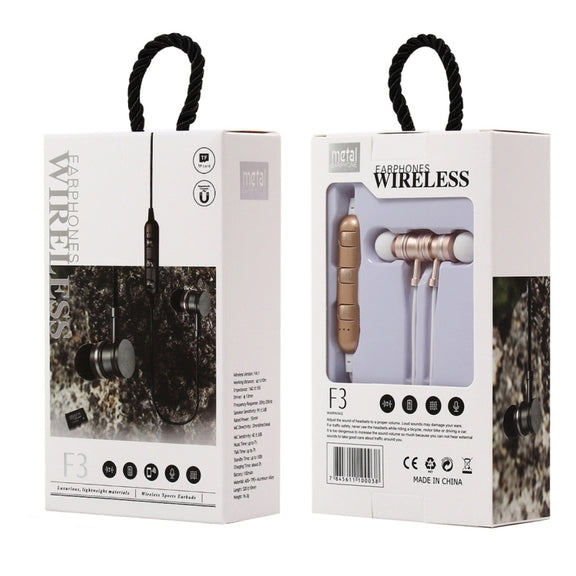F3 Bluetooth 4.2 Hanging Neck Design Bluetooth Headset, Support Music Play & Switching & Volume Control & Answer(Silver)