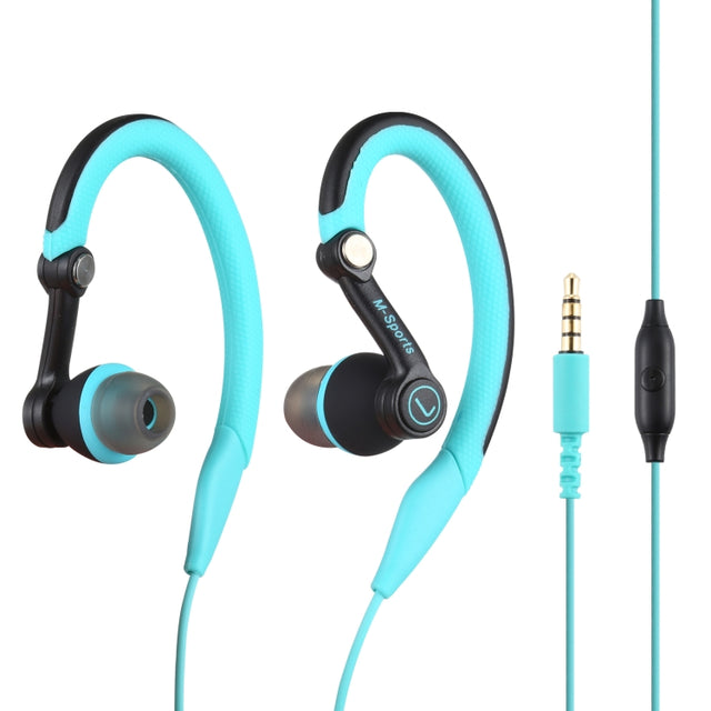 Mucro MB-232 Running In-Ear Sport Earbuds Earhook Wired Stereo Headphones for Jogging Gym(Blue)