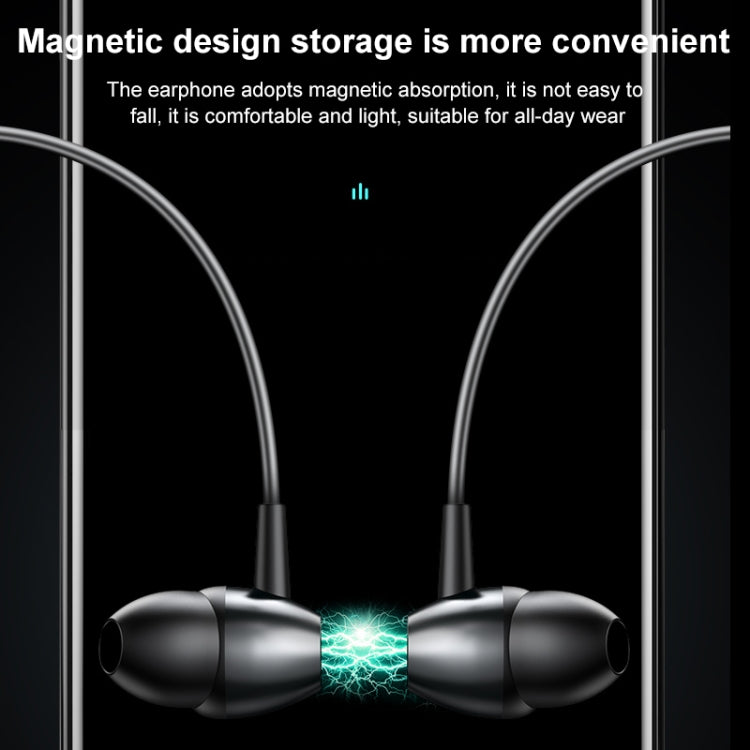 M61 Bluetooth 5.1 Business Sport Magnetic Metal Stereo Neck-mounted Bluetooth Earphone(Black)