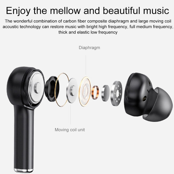 MI4 Bluetooth 5.0 LED Digital Display Intelligent Noise Reduction True Wireless Bluetooth Earphone (Black)