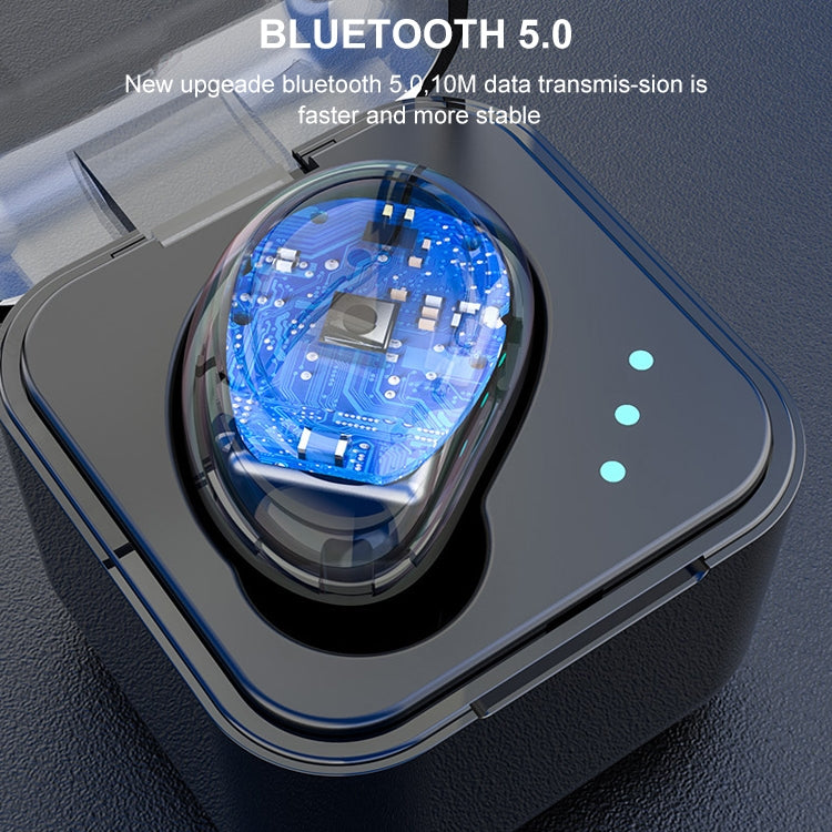 M-B8 Bluetooth 5.0 Mini Invisible In-ear Stereo Wireless Bluetooth Earphone with Charging Box (White)