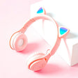 M6 Luminous Cat Ears Pure-color Foldable Bluetooth Headset with 3.5mm Jack & TF Card Slot (Pink) - Headset & Headphone by PMC TechLife | Online Shopping South Africa | PMC TechLife