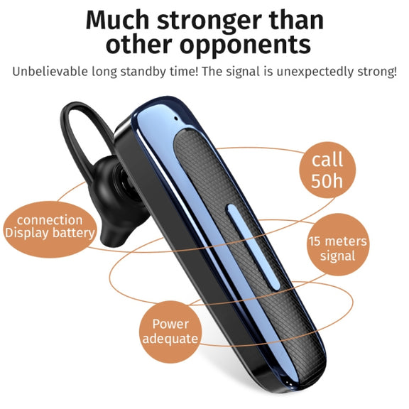 E1 Smart Noise Reduction Unilateral Ear-mounted Bluetooth Earphone (Black Blue)