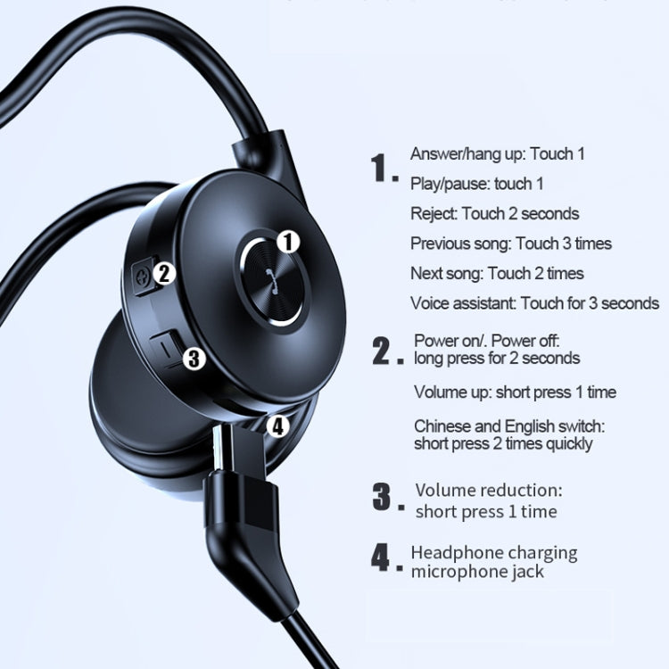 M-1 Back-mounted Touch Noise Reduction Bone Conduction Bluetooth Earphone with Detachable Microphone (Pink)
