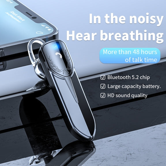 M81 CVC Noise Reduction Unilateral Business Ear-mounted Bluetooth Earphone, Support Siri & One for Two(Black)