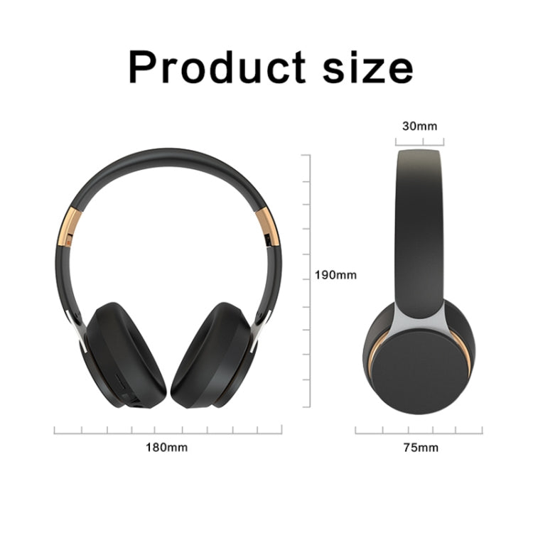 07S Folding Sports Computer Games Wireless Bluetooth V5.0 Headset with Mic (Black)