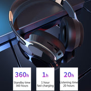 07S Folding Sports Computer Games Wireless Bluetooth V5.0 Headset with Mic (White)