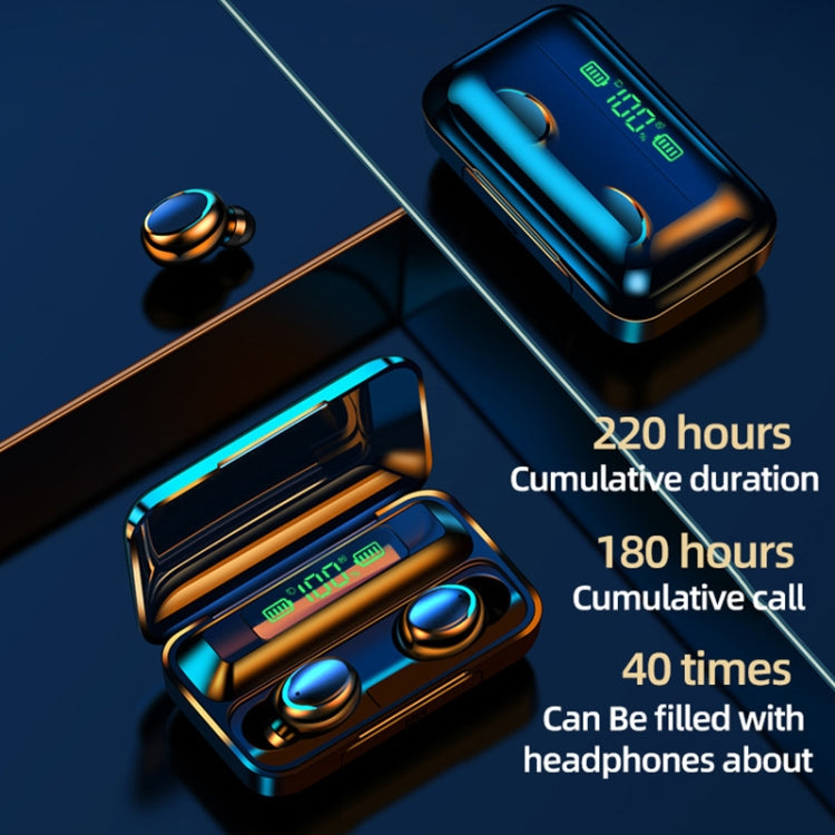 F9-5C Macaron Series LED Light + Digital Display Noise Reduction Bluetooth Earphone(Yellow)
