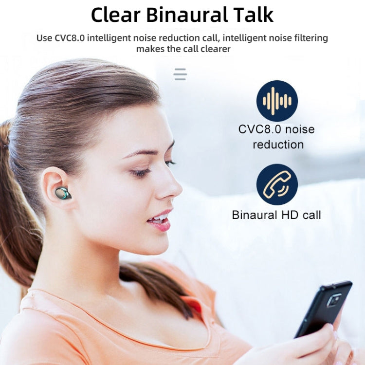 F9-5C Macaron Series LED Light + Digital Display Noise Reduction Bluetooth Earphone(Yellow)