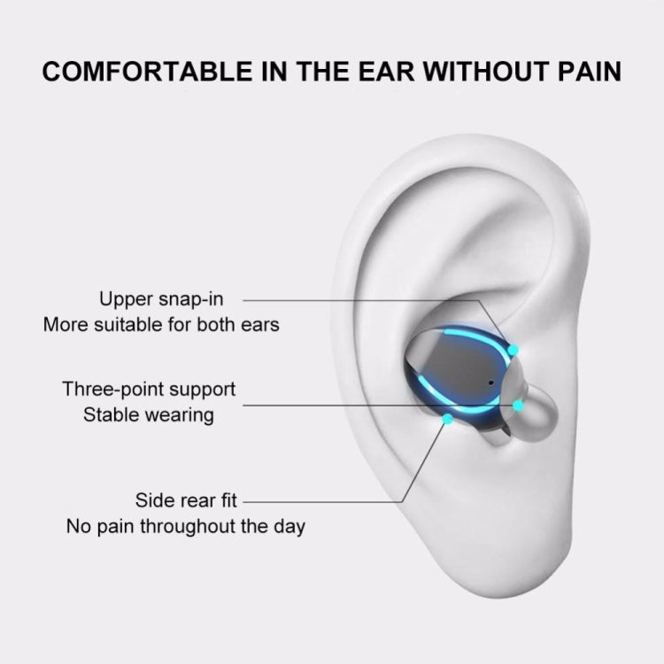 F9-5U Four-bar Breathing Light + Digital Display Noise Reduction Touch Bluetooth Earphone with Charging Box (White)