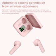 ETE-16 TWS Semi-In-Ear Digital Display Sports Bluetooth Earphones (Black)