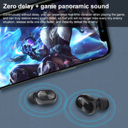 ETE-15 Water-resistant Bluetooth 5.0 Binaural Touch Control TWS Wireless Earphones (Black)