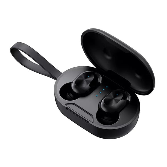 ETE-15 Water-resistant Bluetooth 5.0 Binaural Touch Control TWS Wireless Earphones (Black)