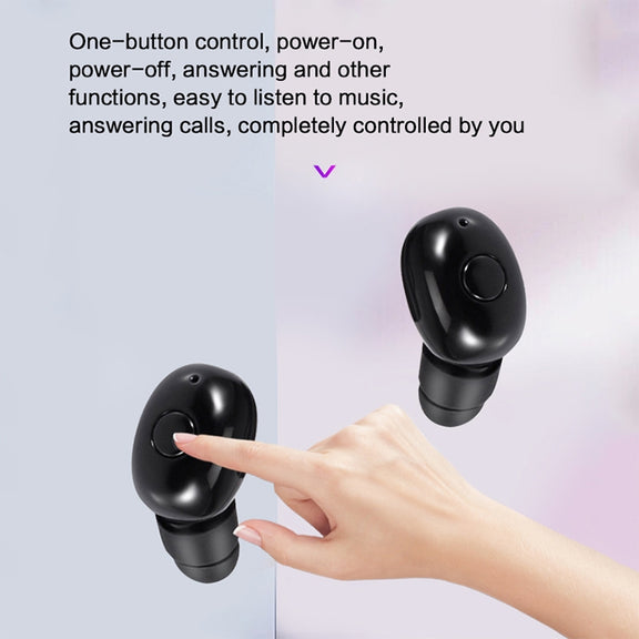 DT-4 IPX Water-resistant Bluetooth 5.0 Wireless Bluetooth Earphone with 350mAh Magnetic Charging Box, Support for Calling(Dark Blue)
