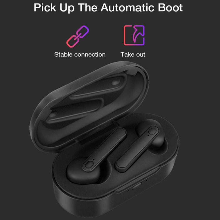 DT-5 IPX Water-resistant Bluetooth 5.0 Wireless Bluetooth Earphone with Magnetic Charging Box, Support Call & Power Bank Function(Black)